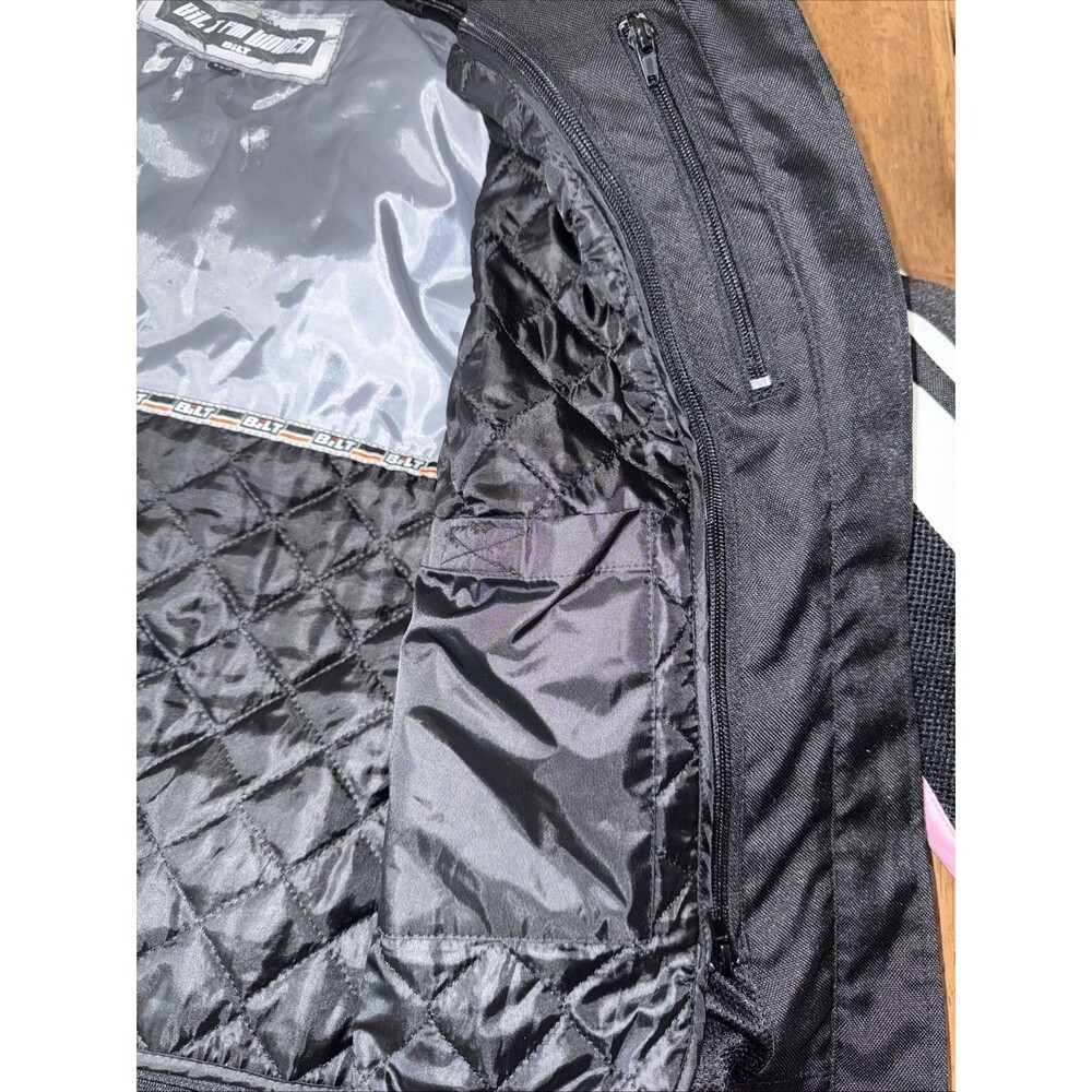 BILT Women's Motorcycle Jacket Pink Black Armored Textile Moto Riding Biker L - Picture 8 of 14
